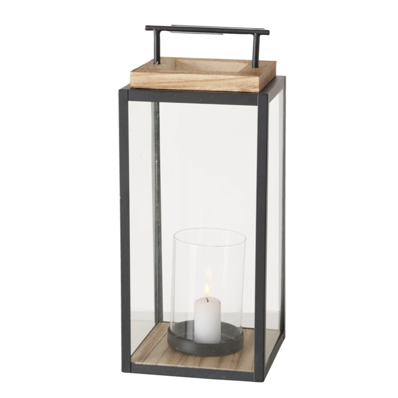Boltze Home Lucerna Damiano černo-přírodní 45 x 20 x 20 cm, 1 ks