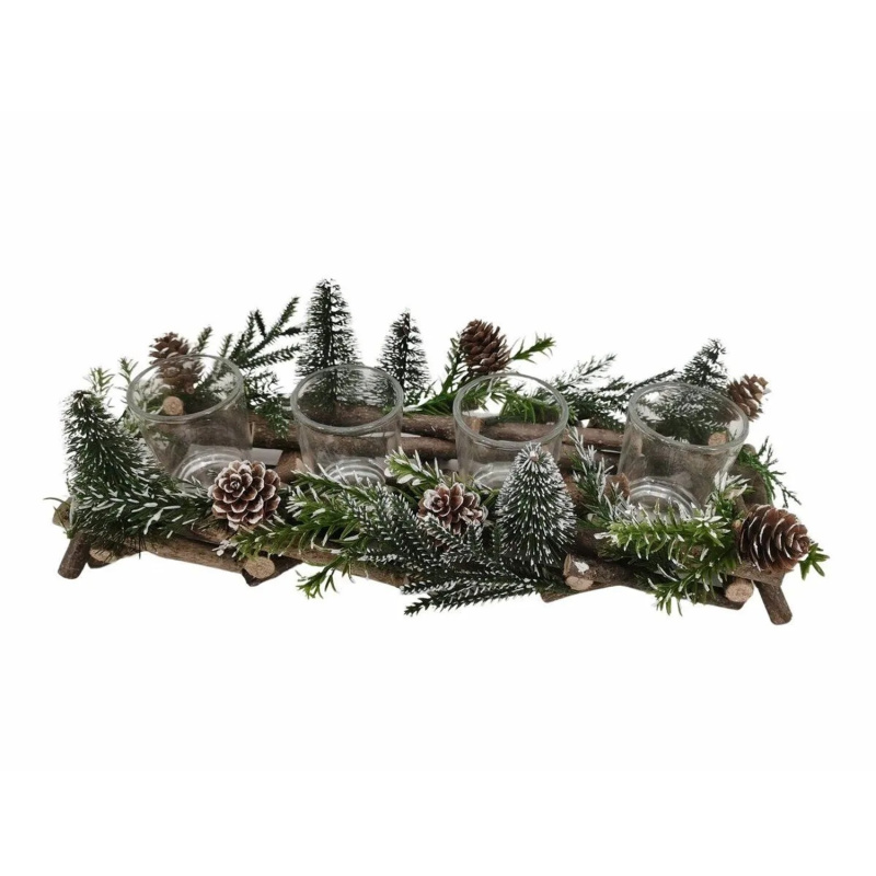 Boltze Svícen Berton obdélník, červeno-zelený, 14 cm