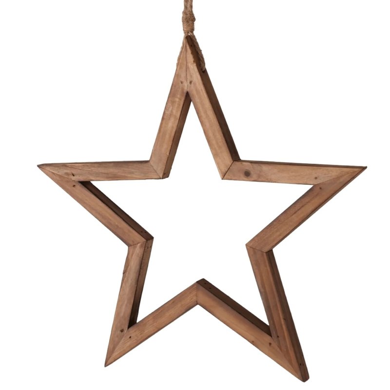 Boltze Dekorační přívěsek hvězda Rafelo, hnědý, 40 x 38 cm