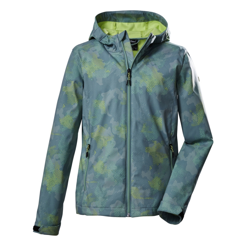 Dívčí softshellová bunda killtec 205 tmavě tyrkysová/zelená 152