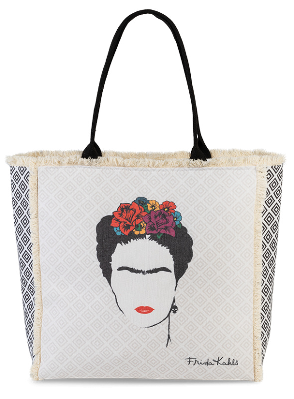 Dámská Tote kabelka Frida Kahlo 22L - černobílá