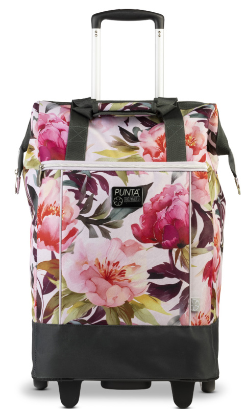 PUNTA nákupní taška na kolečkách s výsuvnou rukojetí - 40L - květinová
