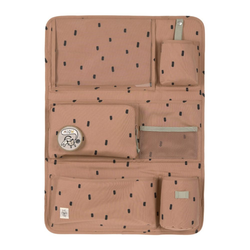 Dětský organizér do auta - Happy Prints caramel