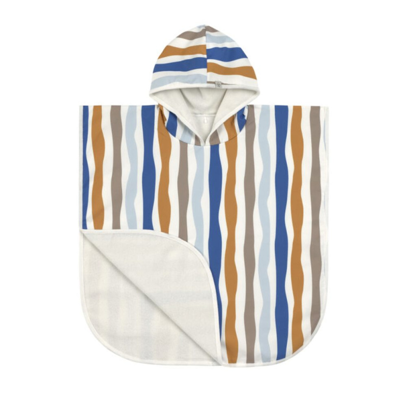 Lässig Splash Beach Poncho waves blue/nature