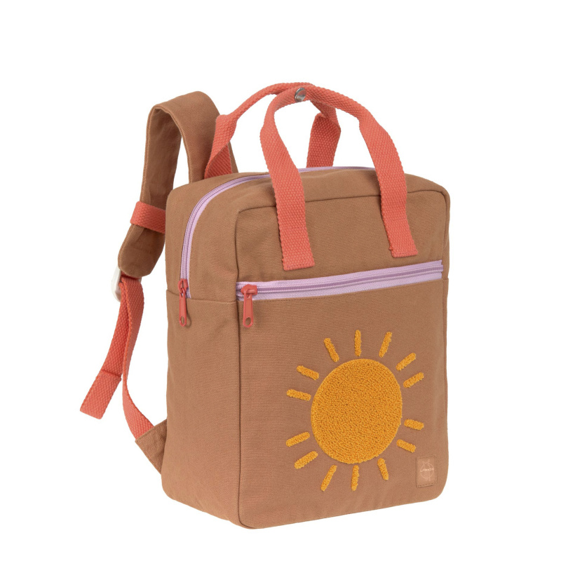 Green Label Little One & Me Square Backpack Small Gots caramel