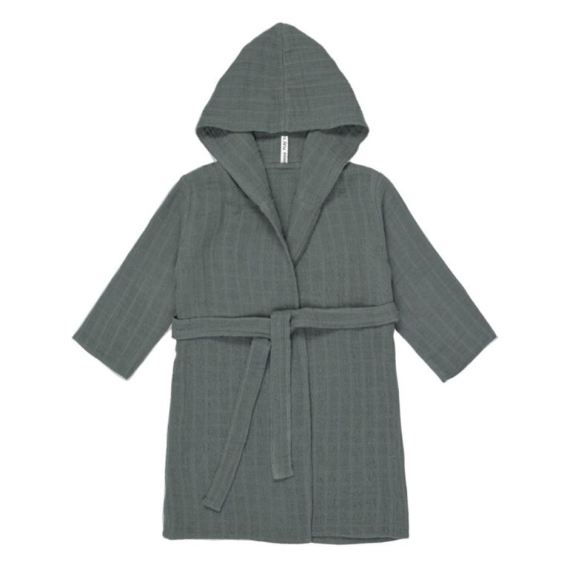 Lässig Muslin Bathrobe petrol green 24-36m.
