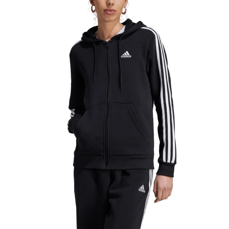 Mikina adidas 3 Stripes FL Full-Zip Hoodie W HZ5743 xxl