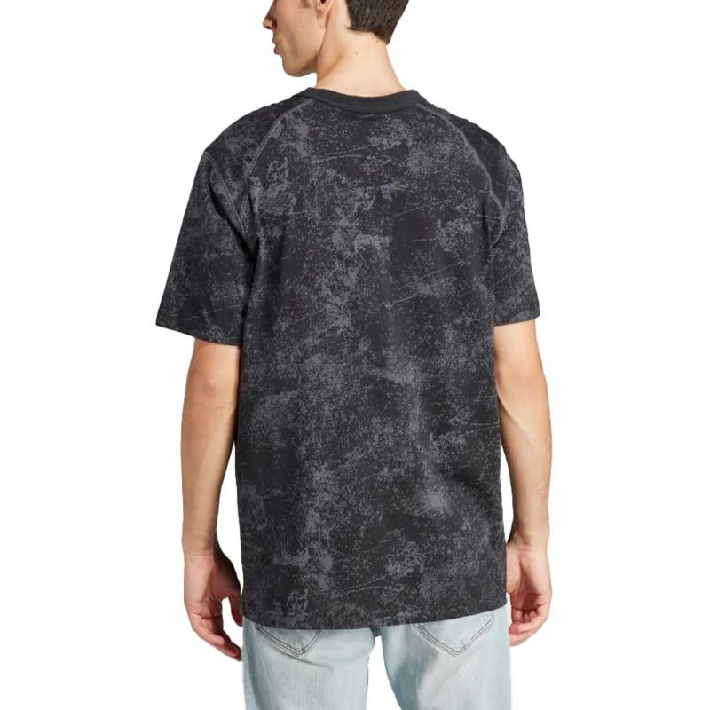 Pánské bavlněné tričko adidas Adventure Allover Print Black stylové černé (IJ0711) s