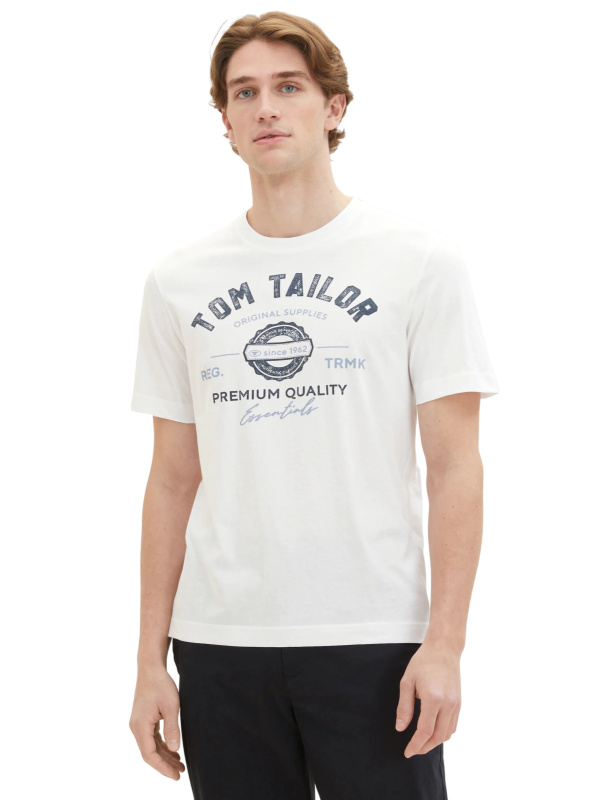Pánské tričko  Tom Tailor  bílé - XL
