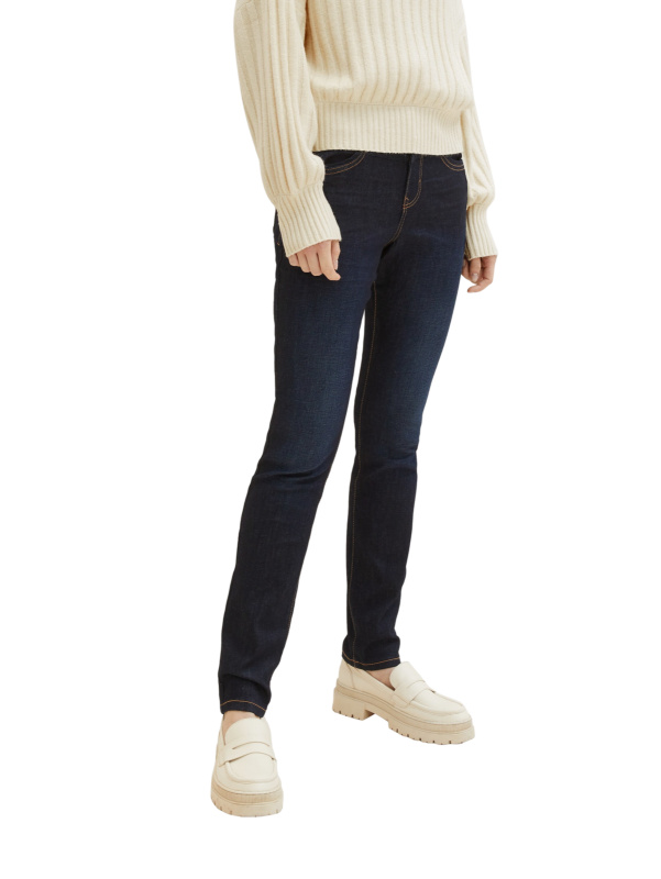 Dámské džíny TOM TAILOR Tapered Relaxed tmavě modré - nesepraná-29/32