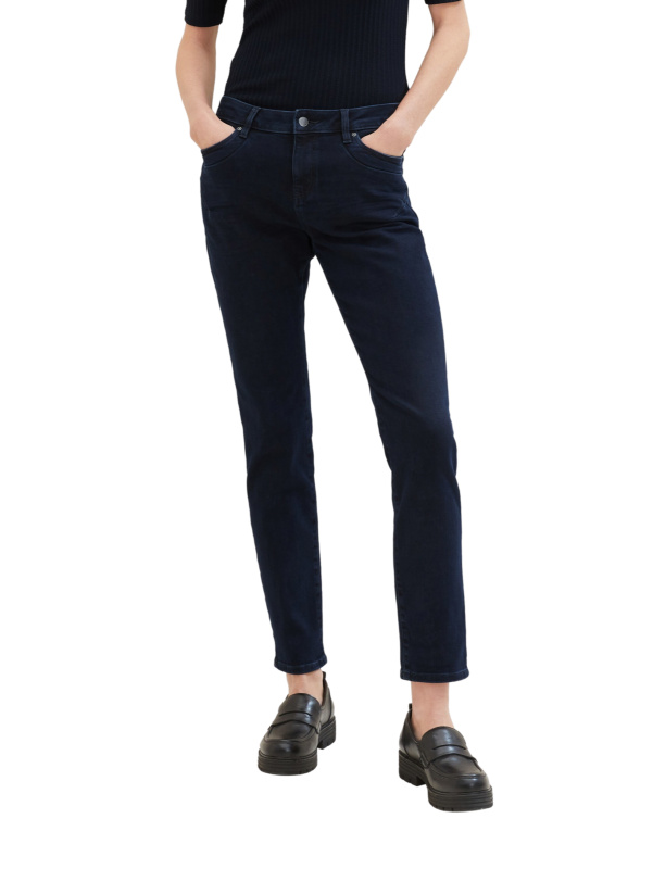 Dámské džíny TOM TAILOR Tapered Relaxed tmavě modré - neseprané-30/32