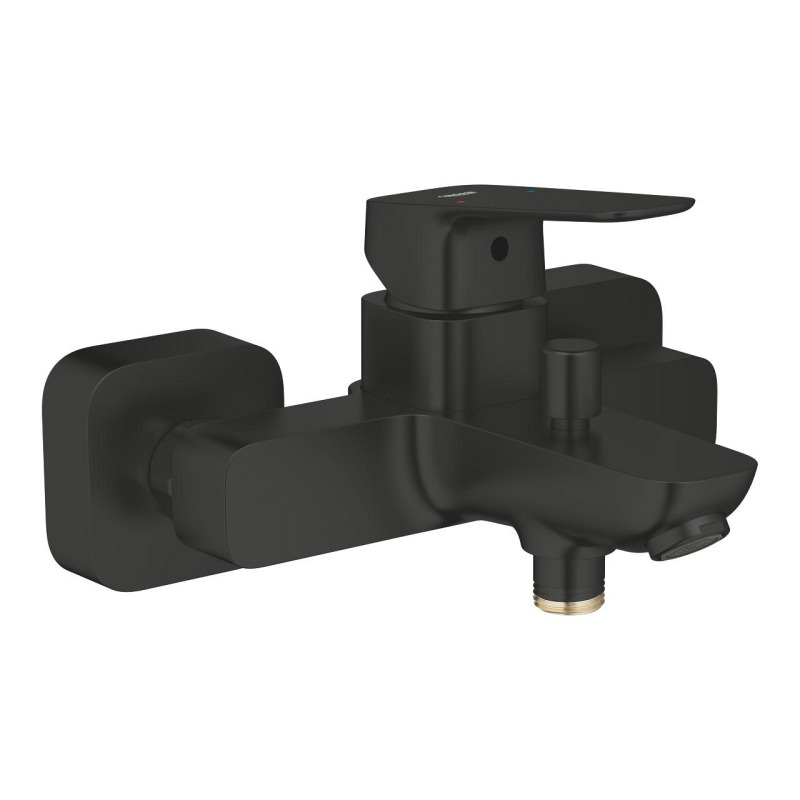 Baterie vanová nástěnná Grohe Cubeo 150 mm matte black s přepínačem 1018132430