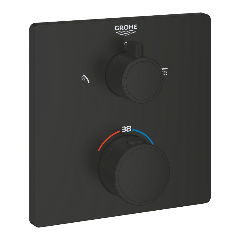 Díl nadomítkový Grohe Grohtherm matte black s přepínačem 1022092430