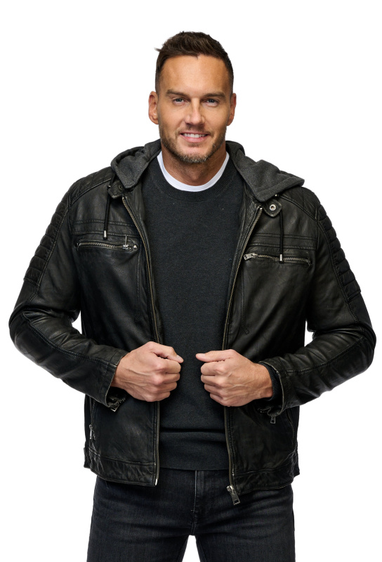 Pánská kožená bunda MADDOX Chicago černá-52
