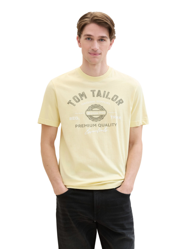 Pánské tričko k.r. TOM TAILOR žluté-M