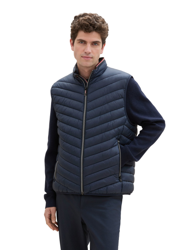 Pánská vesta TOM TAILOR modrá-XXL