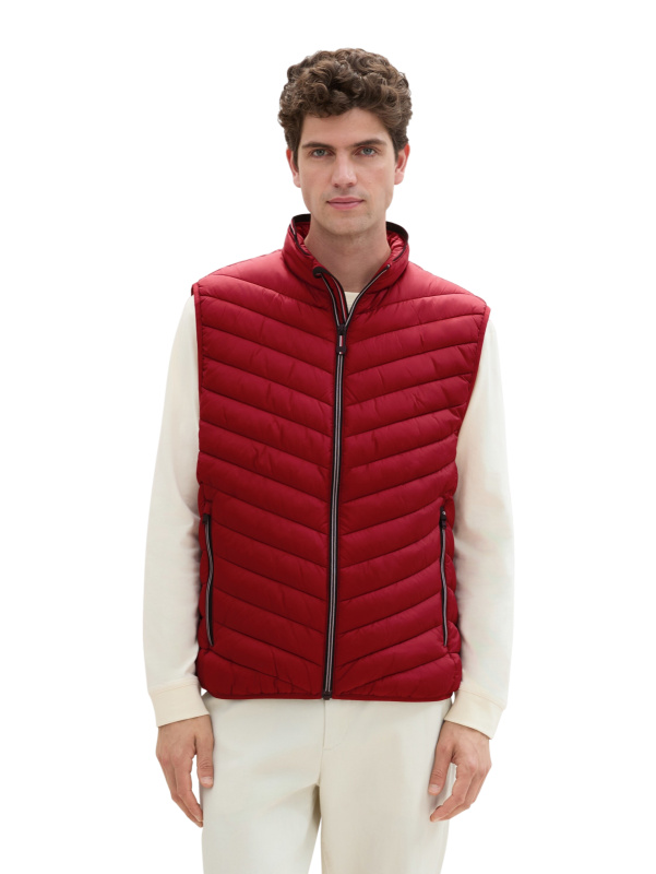 Pánská vesta TOM TAILOR červená-3XL