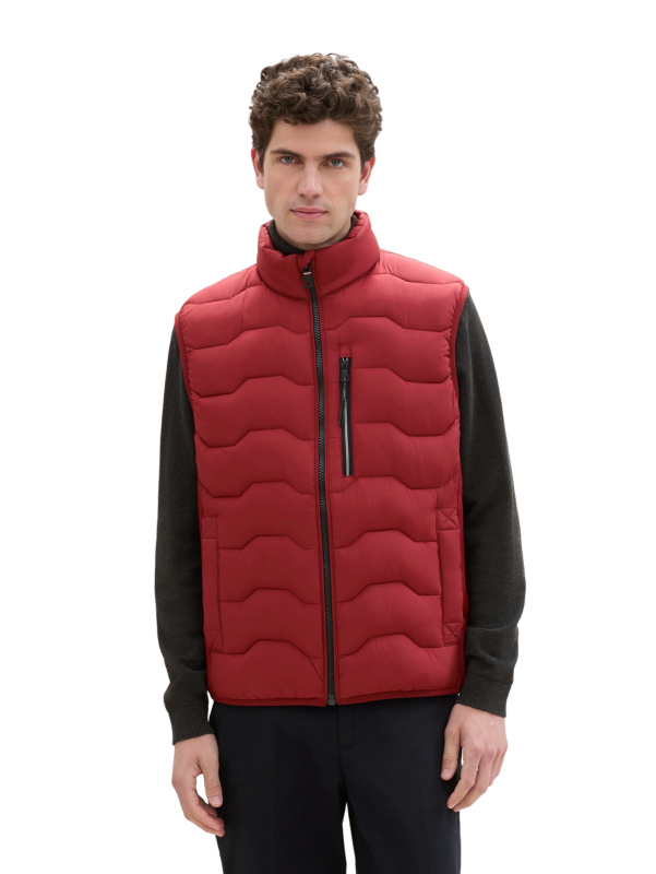 Pánská vesta TOM TAILOR tmavě červená - 3XL