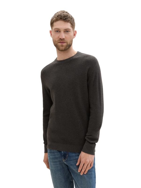 Pánský svetr TOM TAILOR černý - XXL
