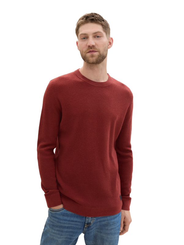 Pánský svetr TOM TAILOR červený - XXL