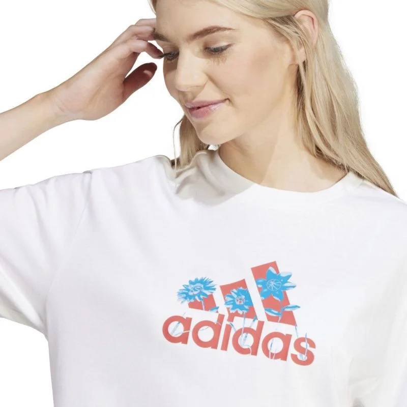Dámské tričko adidas Flower Pack Badge of Sport bílá IT1421 M
