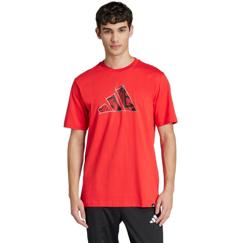 Pánské tričko adidas Logo Graphic červené JJ3934 pánské m