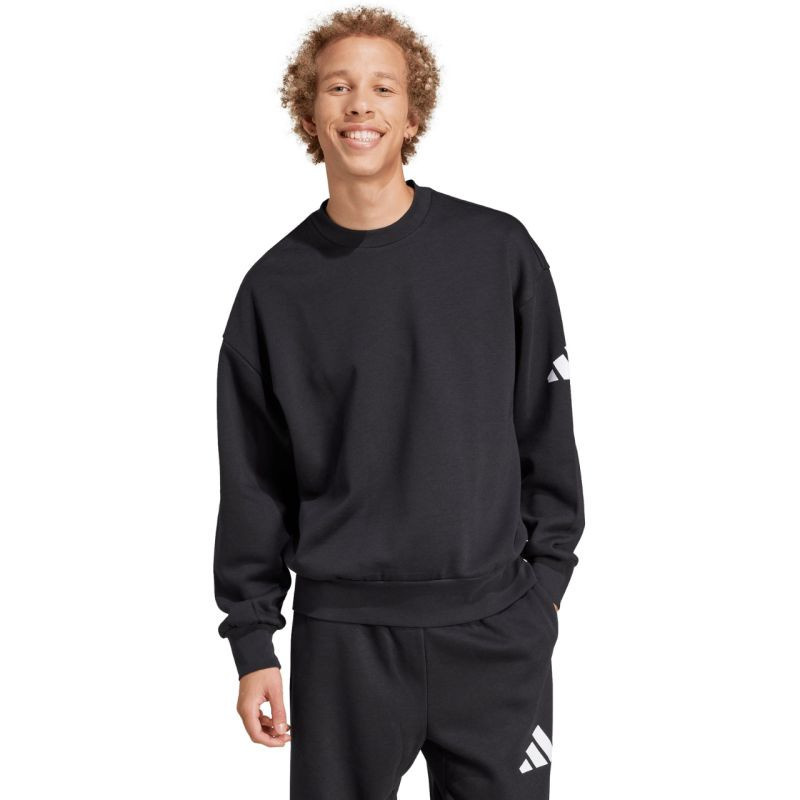 Pánská mikina adidas Essentials Loose Fit 3 Bar Logo černá JF3542 pánská 2 XL