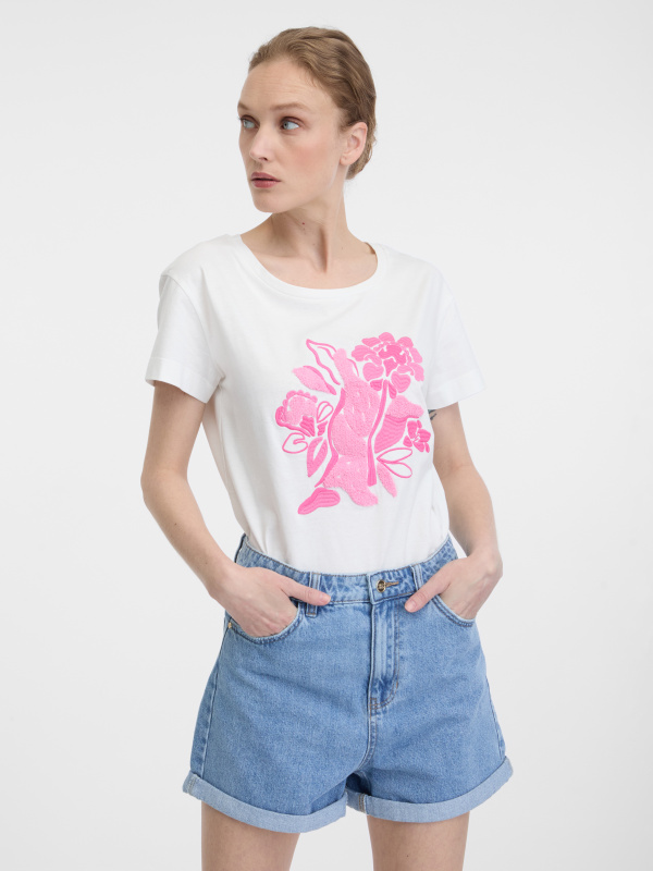 Orsay Bílé dámské tričko s krátkým rukávem - Dámské