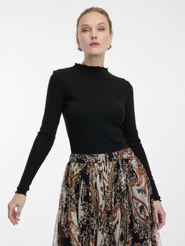 Černé dámské tričko s rolákem