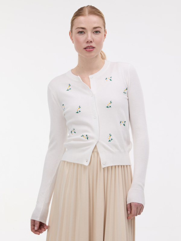 Krémový dámský cardigan s výšivkou ORSAY