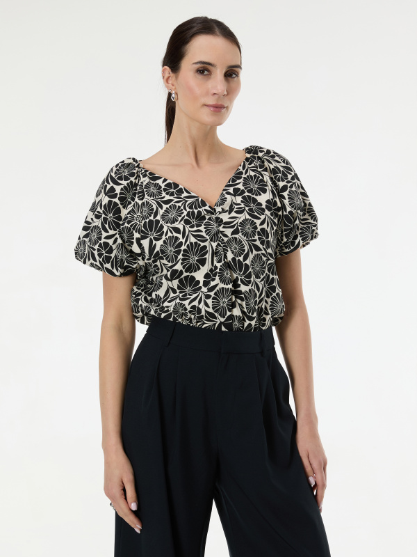 Černá vzorovaná dámská halenka ORSAY