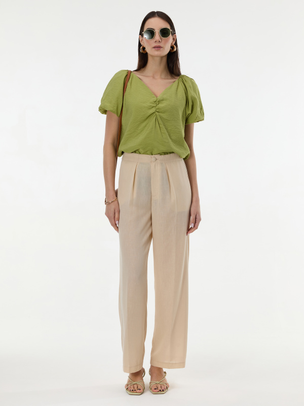 Béžové dámské široké kalhoty ORSAY