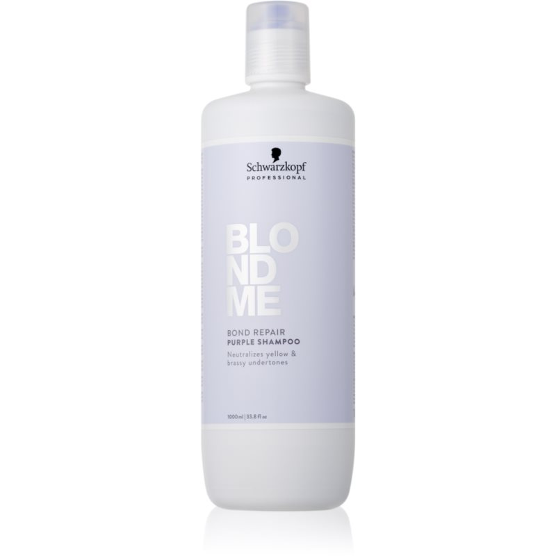 Schwarzkopf Professional Blondme Bond Repair Purple Shampoo fialový šampon pro blond vlasy 1000 ml