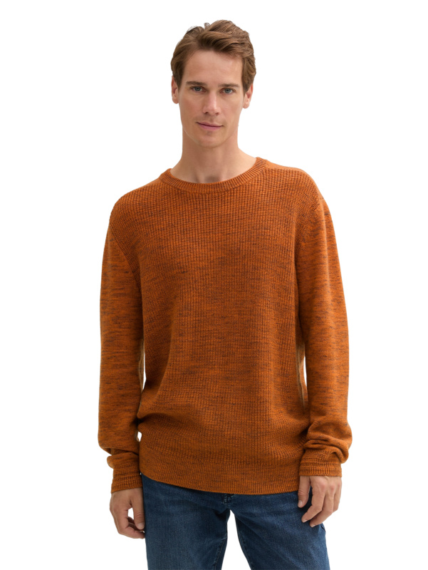 Pánský svetr TOM TAILOR oranžový - XL