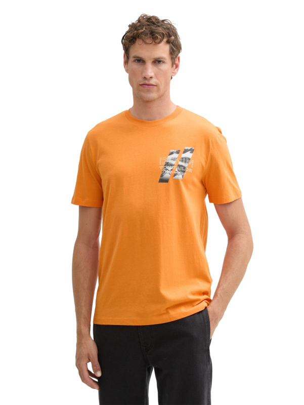 Pánské tričko k.r. TOM TAILOR oranžové-L