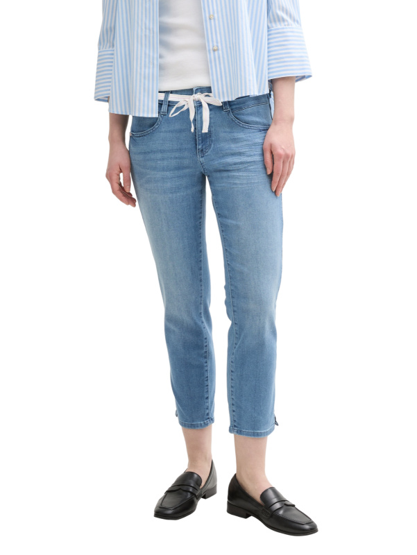Dámské džíny TOM TAILOR Alexa Cropped slim fit světle modré-seprané - 26/26