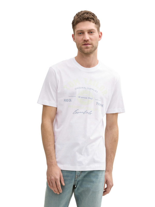 Pánské tričko TOM TAILOR bílé - XL