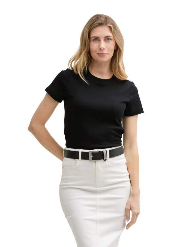 Dámské tričko TOM TAILOR černé - XS