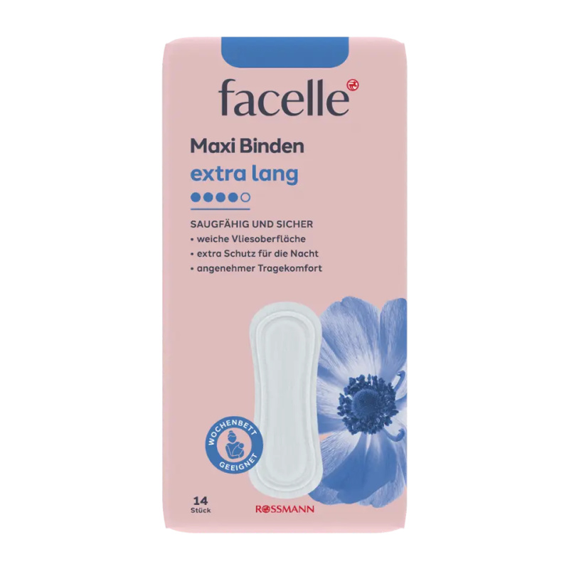 facelle Hygienické vložky Maxi Extra Long Night 14 ks