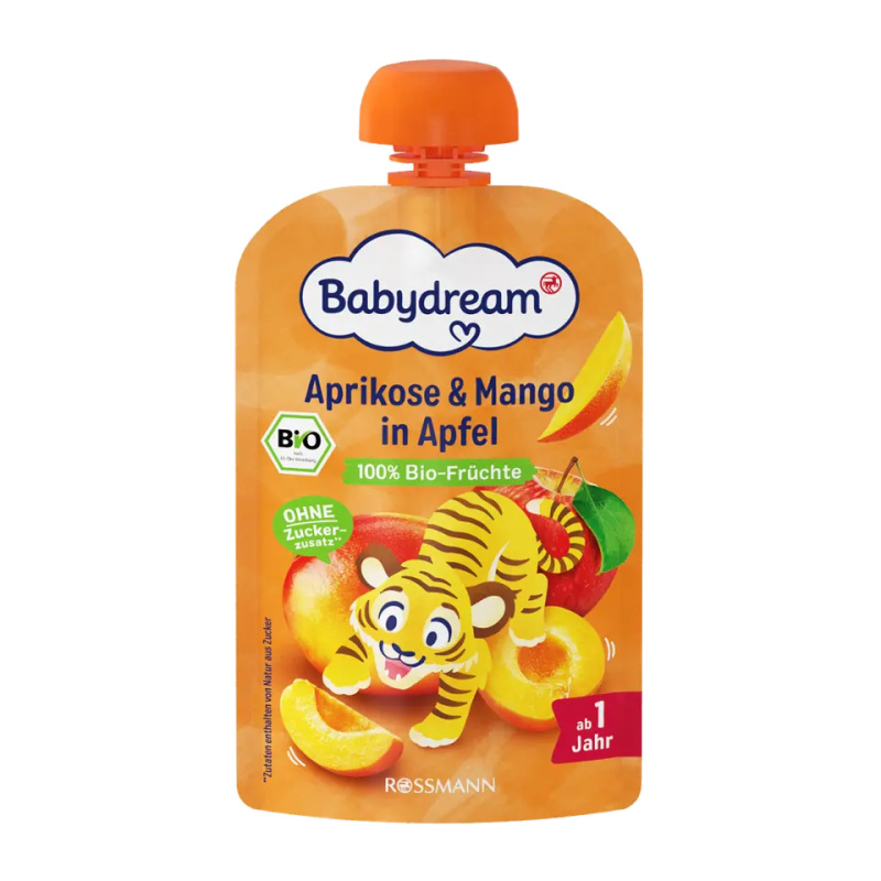 Babydream BIO Ovocná kapsička jablko, meruňka a mango