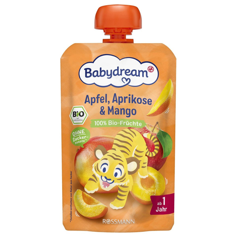 Babydream BIO Ovocná kapsička jablko, meruňka a mango