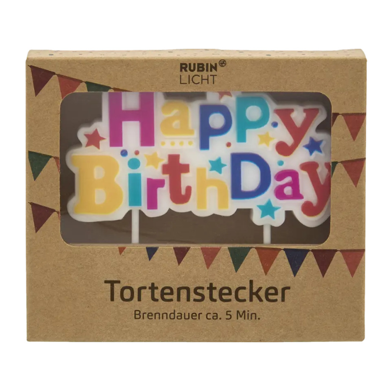 RUBIN Svíčka na dort Happy Birthday