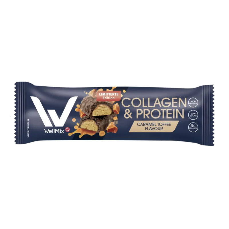 WellMix Proteinová tyčinka Collagen & Protein  Caramel toffee