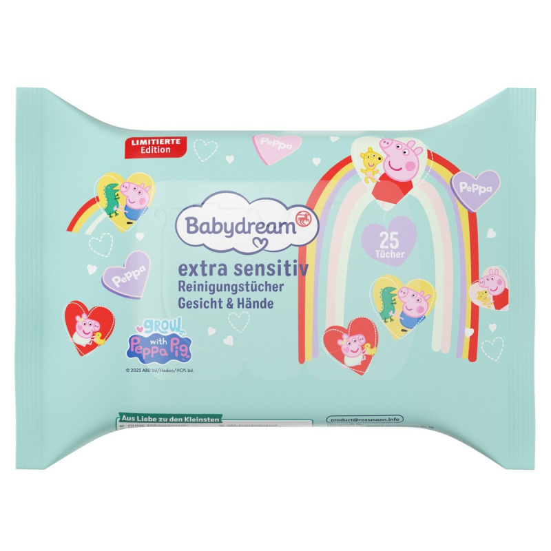 Babydream Vlhčené ubrousky na obličej a ruce