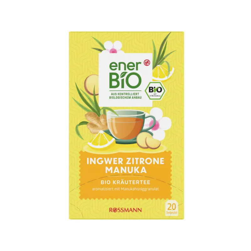 enerBiO Bylinný čaj Zázvor, citron, manuka