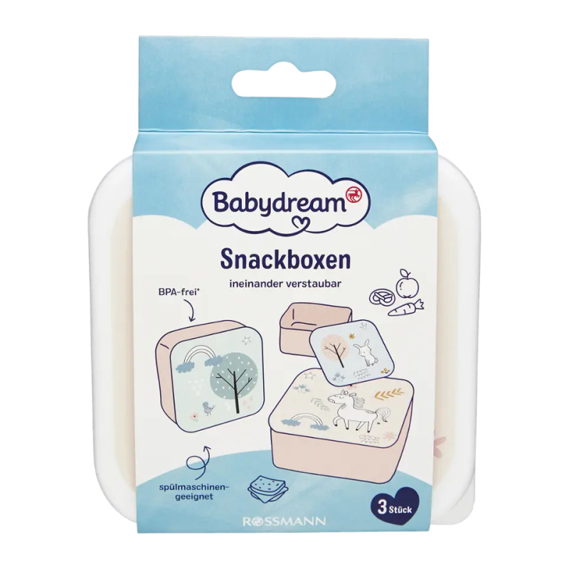 Babydream Svačinový box, různé druhy  3 ks
