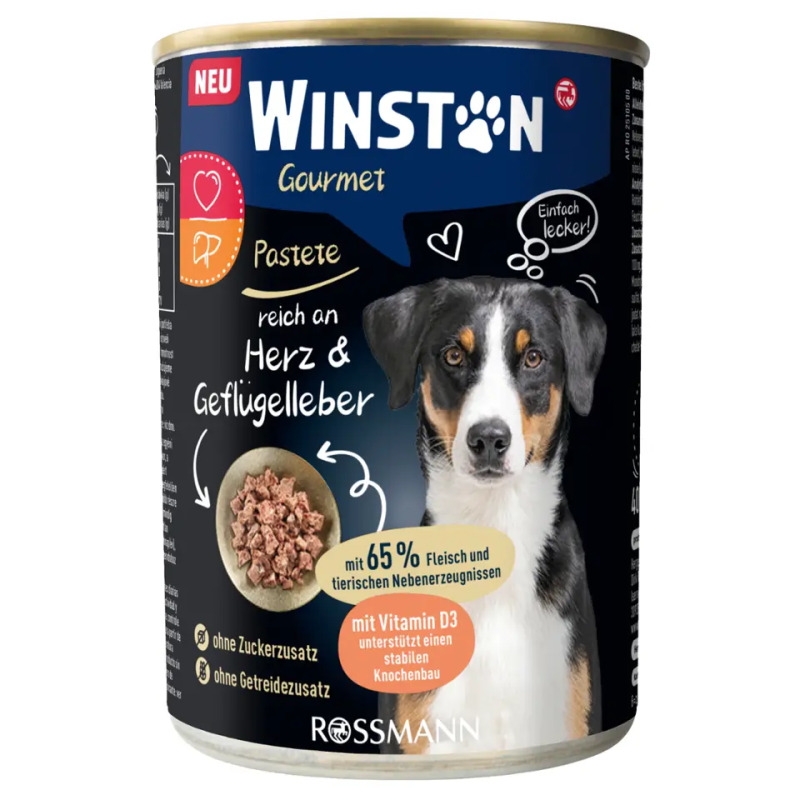 Winston Konzerva pro psy Gourmet Srdce a drůbeží játra