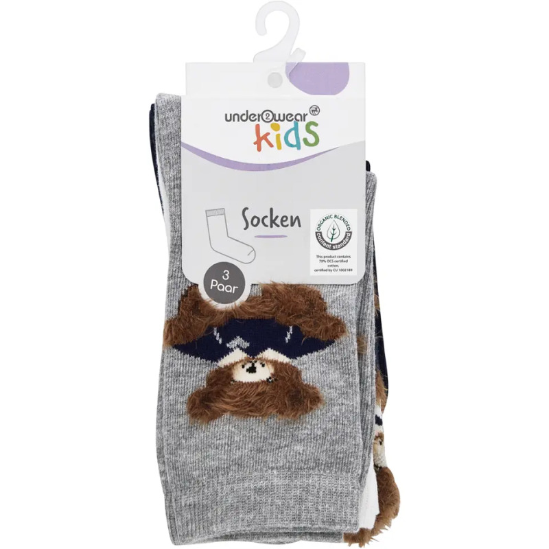 under2wear Dětské ponožky Medvídek 3pack 3 ks