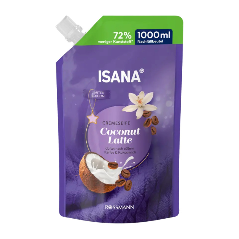 ISANA Tekuté mýdlo Coconut Latte náhradní náplň 1000 ml