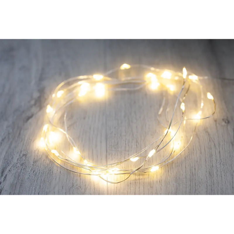 IDEENWELT LED Micro řetěz 2,25 m stříbrný